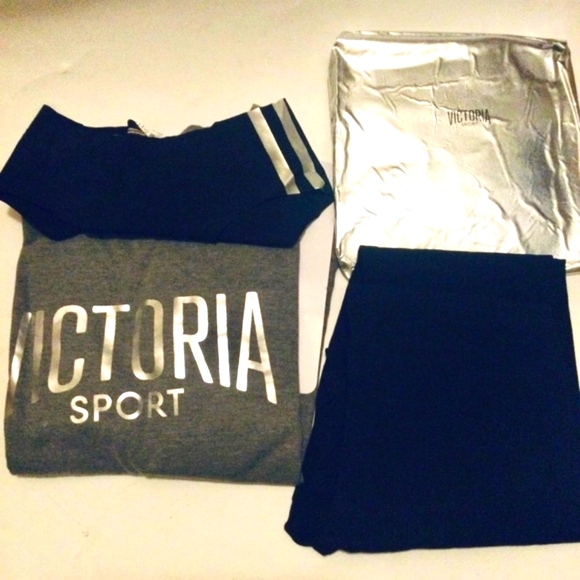 NWT VS Ultimate Sport 4 Pc Special Collection-Sweat Shirt/Leggings & Panty/Bag - Picture 4 of 14